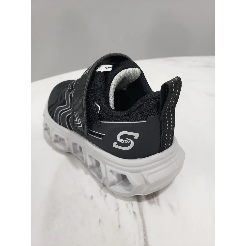 NEW Size 5 Baby Walking Skechers Toddler Jarrod Sneakers‎ Black Light Up